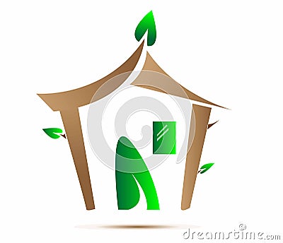 Eco home Vector Illustration