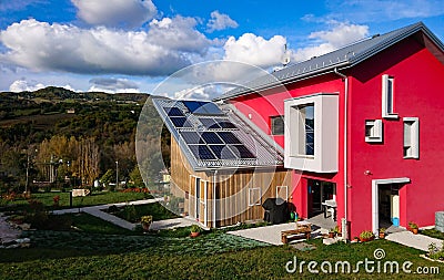 Eco Home Solar Power Cells Energy Stock Photo