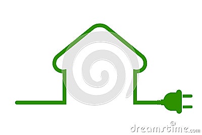 Eco house icon. Energy efficient house concept - for stock Stock Photo