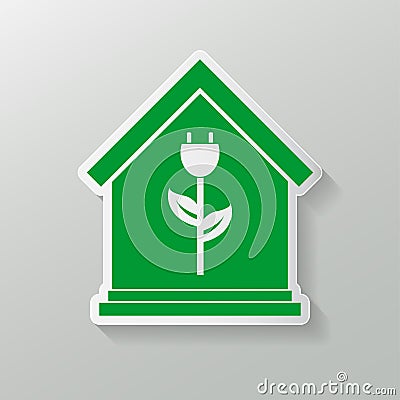Eco House icon. green home ecology emblem or logo.Vector illustration Vector Illustration