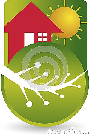 Eco house leaf Vector Illustration