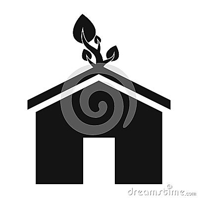 Eco house simple icon Vector Illustration