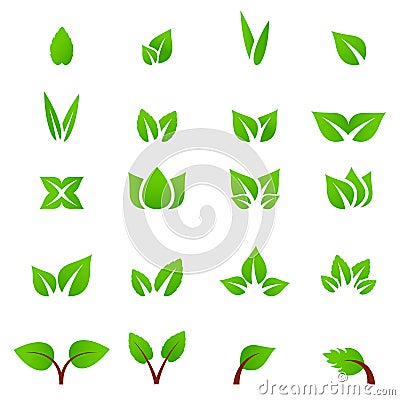 Eco icon green leaf vector Vector Illustration
