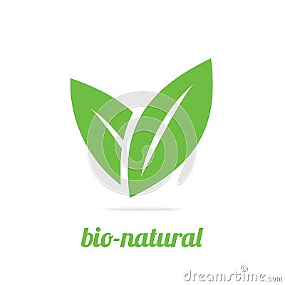Eco icon green leaf vector illustration isolated Vector Illustration