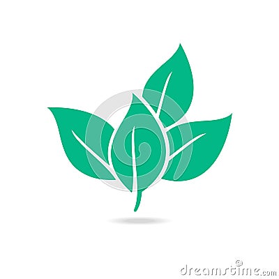 Eco icon green leaf vector illustration isolated. Vector Illustration