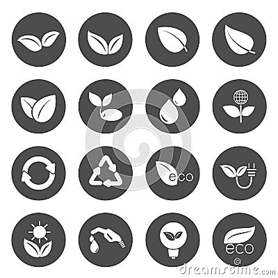 Eco Icons set Vector Illustration