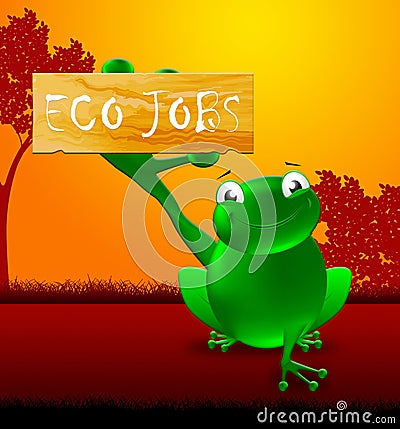 Eco Jobs Shows Green Career 3d Illustration Stock Photo
