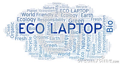 Eco Laptop word cloud. Stock Photo