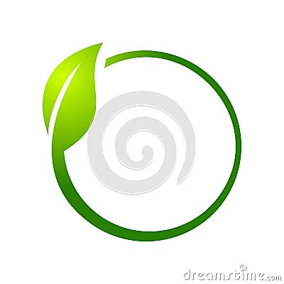 Eco Leaf Circle Symbol Logo Design Vector Illustration
