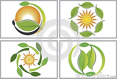 Eco leaf collection logos Vector Illustration