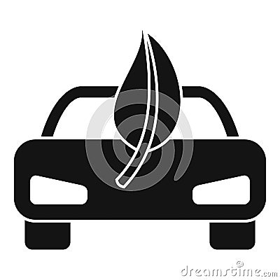 Eco leaf electric car icon, simple style Vector Illustration