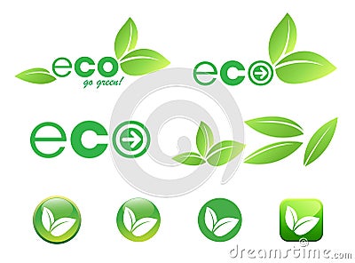 Eco leaf icon Cartoon Illustration