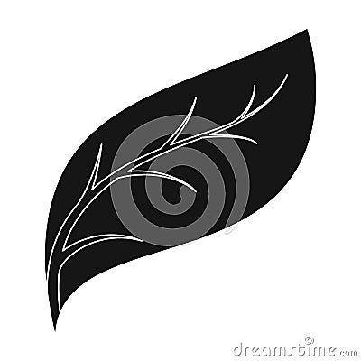 Eco leaf icon in black style isolated on white background. Bio and ecology symbol stock vector illustration. Vector Illustration