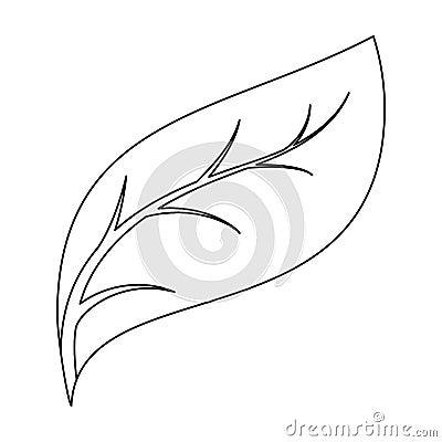 Eco leaf icon in outline style isolated on white background. Bio and ecology symbol stock vector illustration. Vector Illustration