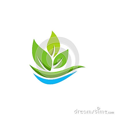 Eco leaf organic logo Vector Illustration