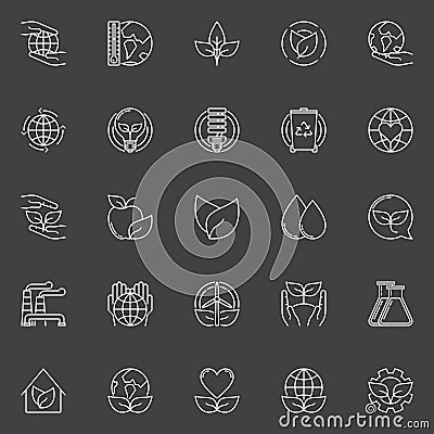 Eco line icons Vector Illustration