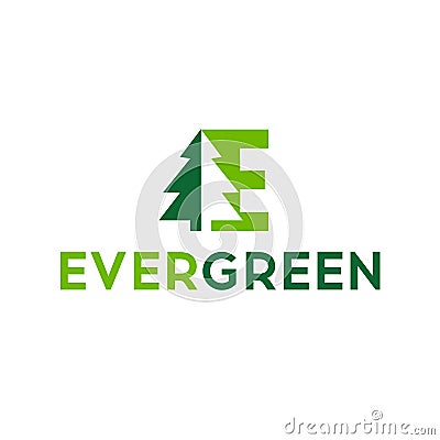 Eco logo, evergreen logo, vector logo template. Woods icon graphic design logo symbol Vector Illustration