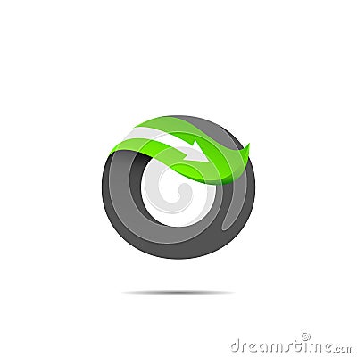 eco logo letter o, leaf letter o logo Vector Illustration