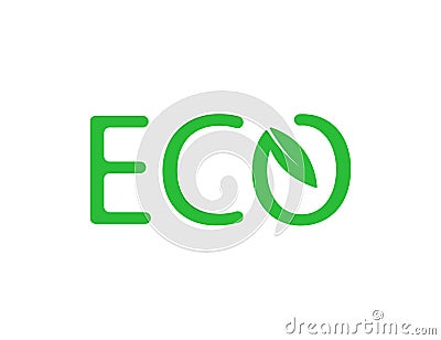 Eco logotype green natural energy symbol. Biologic organic food Stock Photo