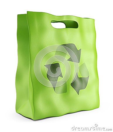 Eco market bag. Environmental conservation concept 3D Stock Photo