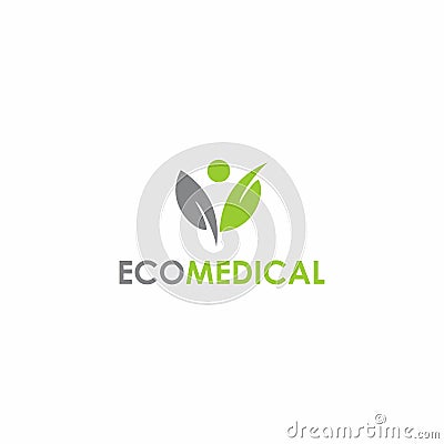 Eco medical logo design Vector Illustration