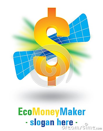 Eco money maker logo design Stock Photo