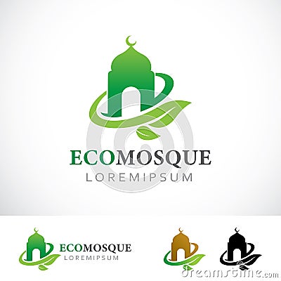 Eco Mosque Logo Design Template Vector Illustration