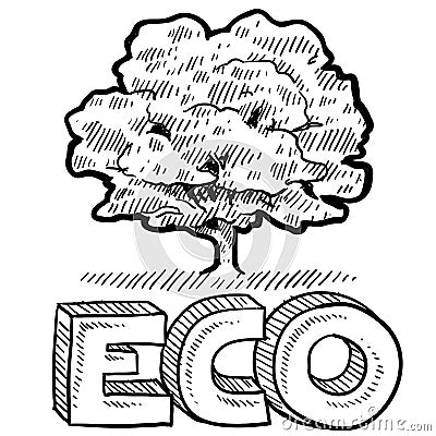 Eco or nature emblem Vector Illustration