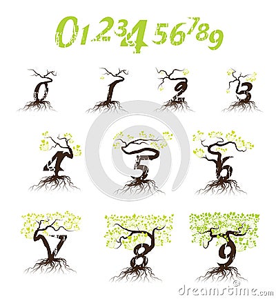 Eco number concept with trees form Vector Illustration