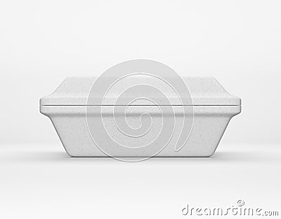 Eco packaging rectangular box bio foam mockup on white background. Thermo container eco friendly recycled material for lunch, food Stock Photo