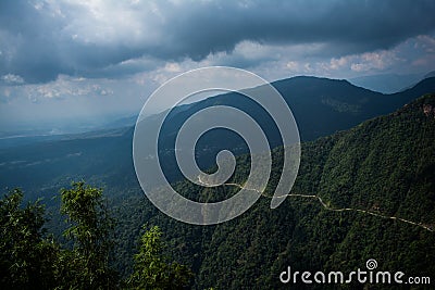 Eco Park Cherrapunji, Meghalaya. lovely view of the Green Canyons and Nohsngithiang Falls of Cherapunji Meghalaya. Stock Photo