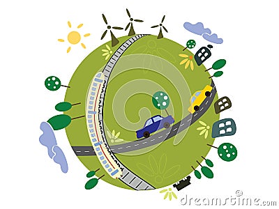 Eco planet Vector Illustration