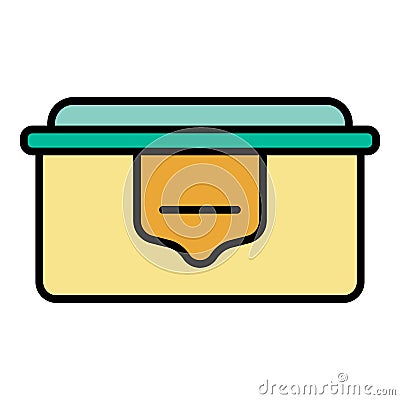 Eco plastic lunchbox icon color outline vector Vector Illustration