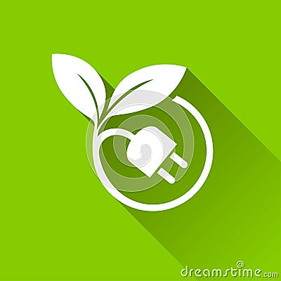 Eco plug icons with shadow Vector Illustration