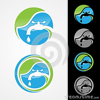 Eco plumbing company logo concept Vector Illustration