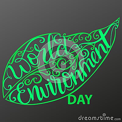 Eco poster,eco banner or eco card for world environment day with stylish typography, and green leaves. Vector Illustration