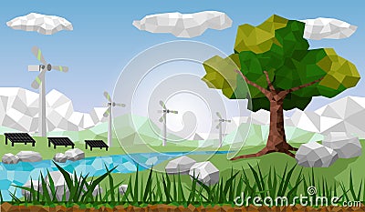 Polygon vector ecology from nature. Vector Illustration