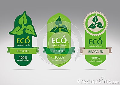 Eco recycle label set Vector Illustration