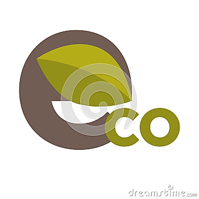 Eco sign with leaf Vector Illustration