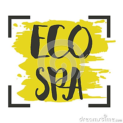 Eco SPA hand drawn isolated label Vector Illustration