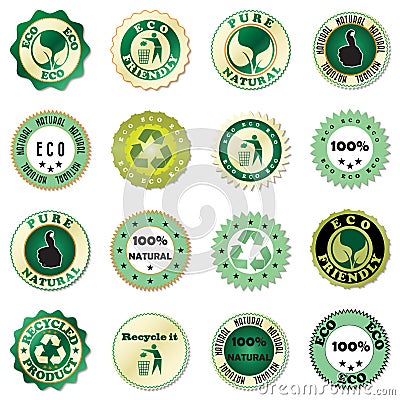 Eco sticker collection Vector Illustration