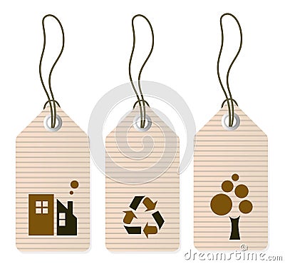 Eco tags set isolated on white Vector Illustration
