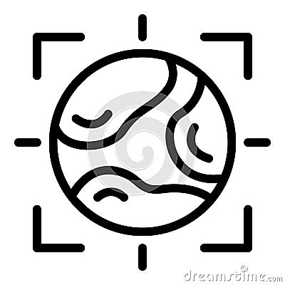 Eco target earth icon, outline style Vector Illustration