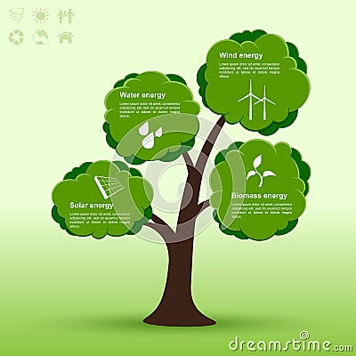 Eco-tree infographic Vector Illustration