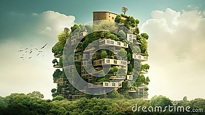 Eco-Utopia: A Sustainable City for a Sustainable Future - AI generated Stock Photo