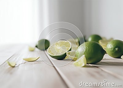 treatment bottle body oil natural lemon spa skincare organic lime. Generative AI. Stock Photo