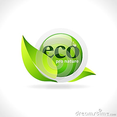 Eco web button Vector Illustration