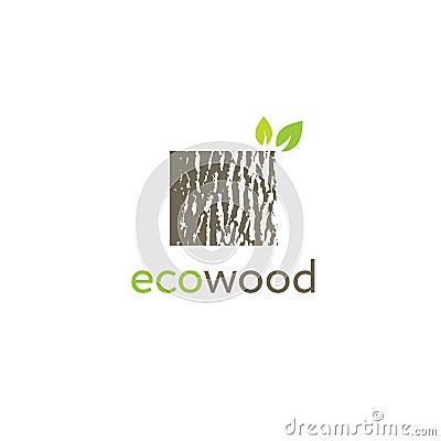 Eco Wood Creative Oak Bark Texture Sign Vector Concept Vector Illustration