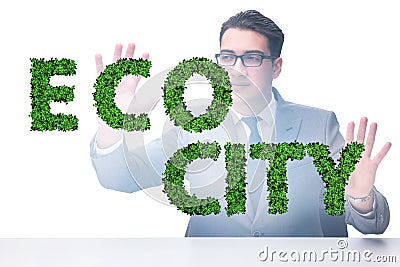 Ecocity ecology concept with businessman Stock Photo