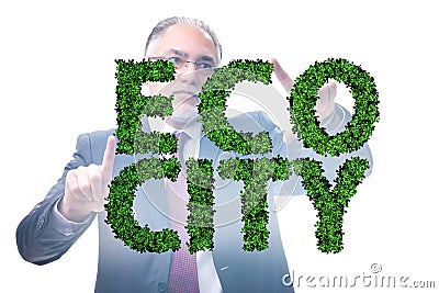 Ecocity ecology concept with businessman Stock Photo